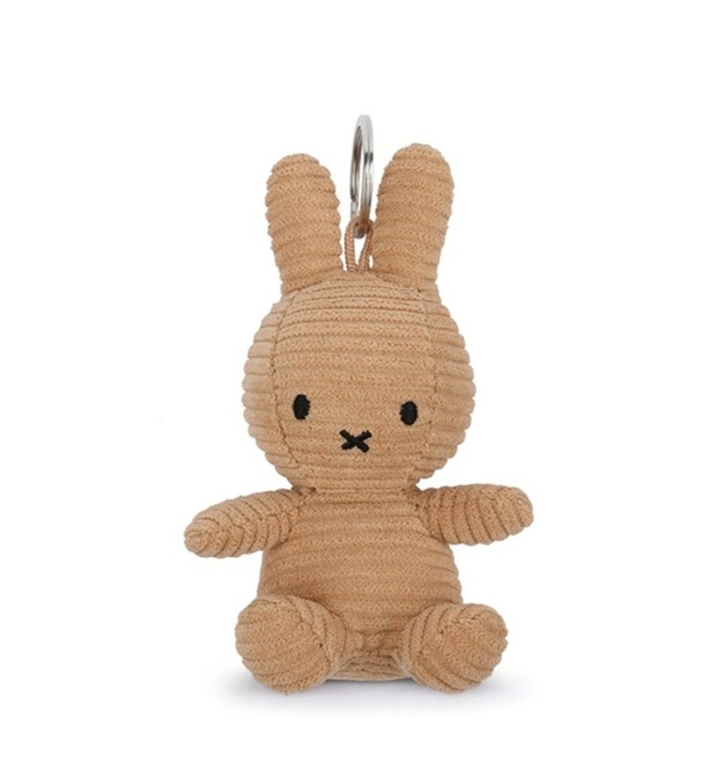 荷蘭 Bon Ton Toys | Miffy 米飛兔 燈芯絨 鑰匙圈 奶茶色 10cm - 鑰匙圈/鑰匙包 - 其他材質 卡其色