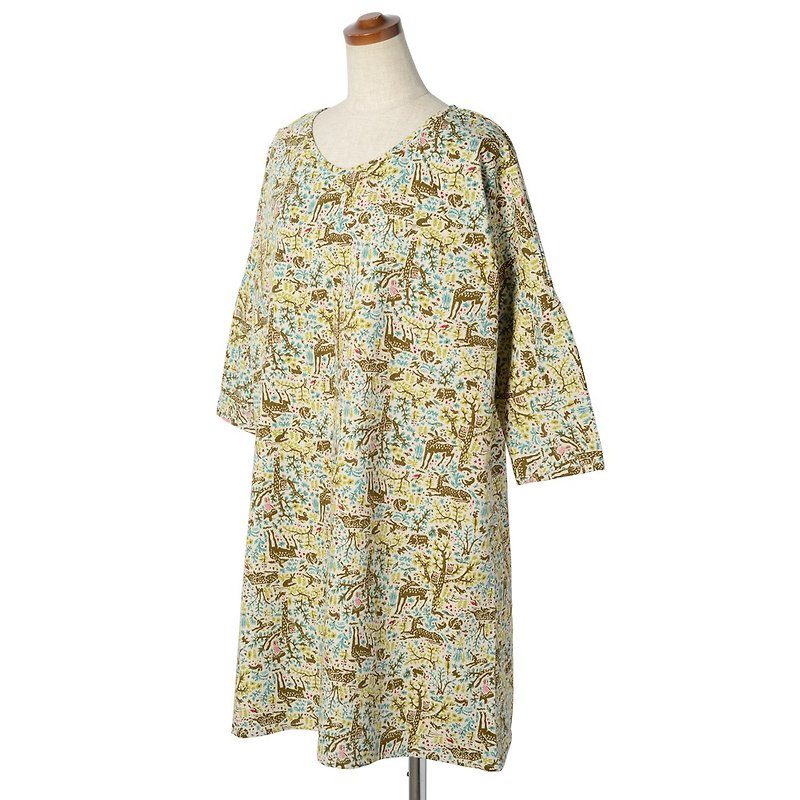 森のワンピース　コットンリネン - 洋裝/連身裙 - 棉．麻 白色