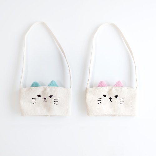 Q-cute 【Q-cute】簍空飲料提袋系列-小杯粉嫩貓貓