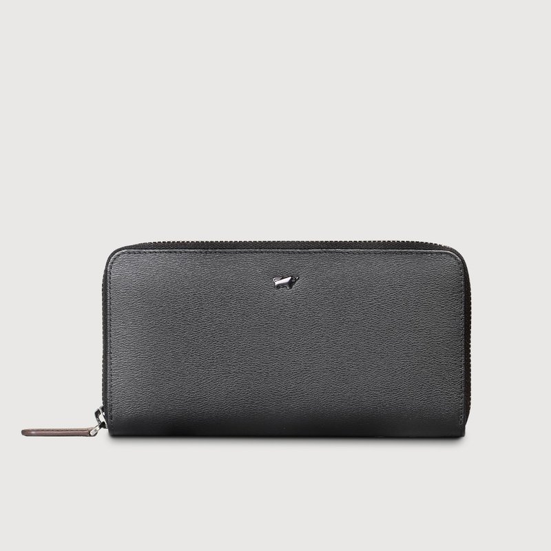 【Complimentary Gift Wrapping Upgrade】POSO-A 12-Card Zip-Around Long Wallet - Black / BF519-602-BK - กระเป๋าสตางค์ - หนังแท้ สีดำ