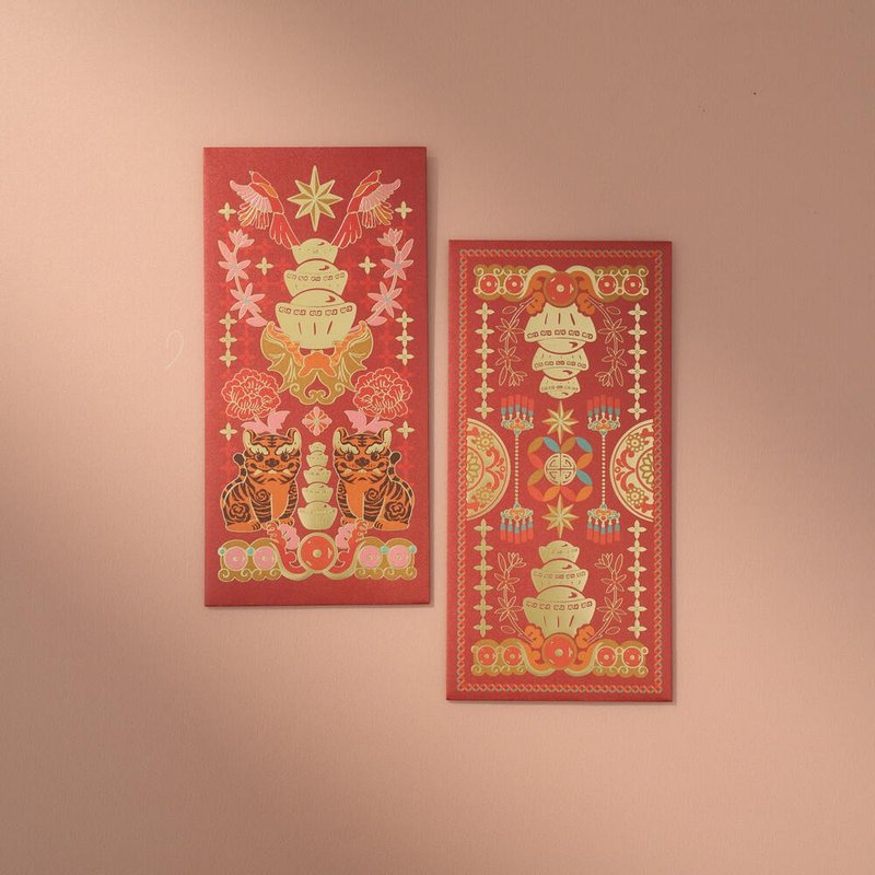 Red Envelope Set of 6 / Tiger Lord is Wealthy / Blessings and Fortune - อื่นๆ - กระดาษ สีแดง