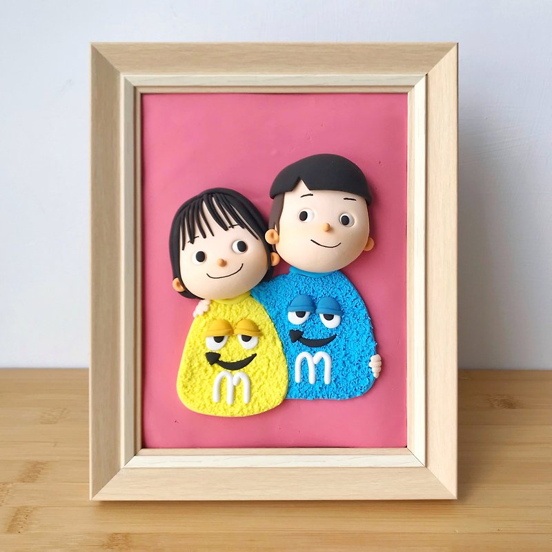 Like Yan Clay Photo Frame You and Me Portrait Custom Couple Best Friends - Customized Portraits - Clay Multicolor