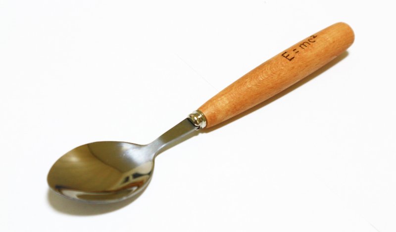 (Wedding small things pre-sale) Manual electric wood handle a stainless steel spoon (handmade custom text) - Cutlery & Flatware - Wood 