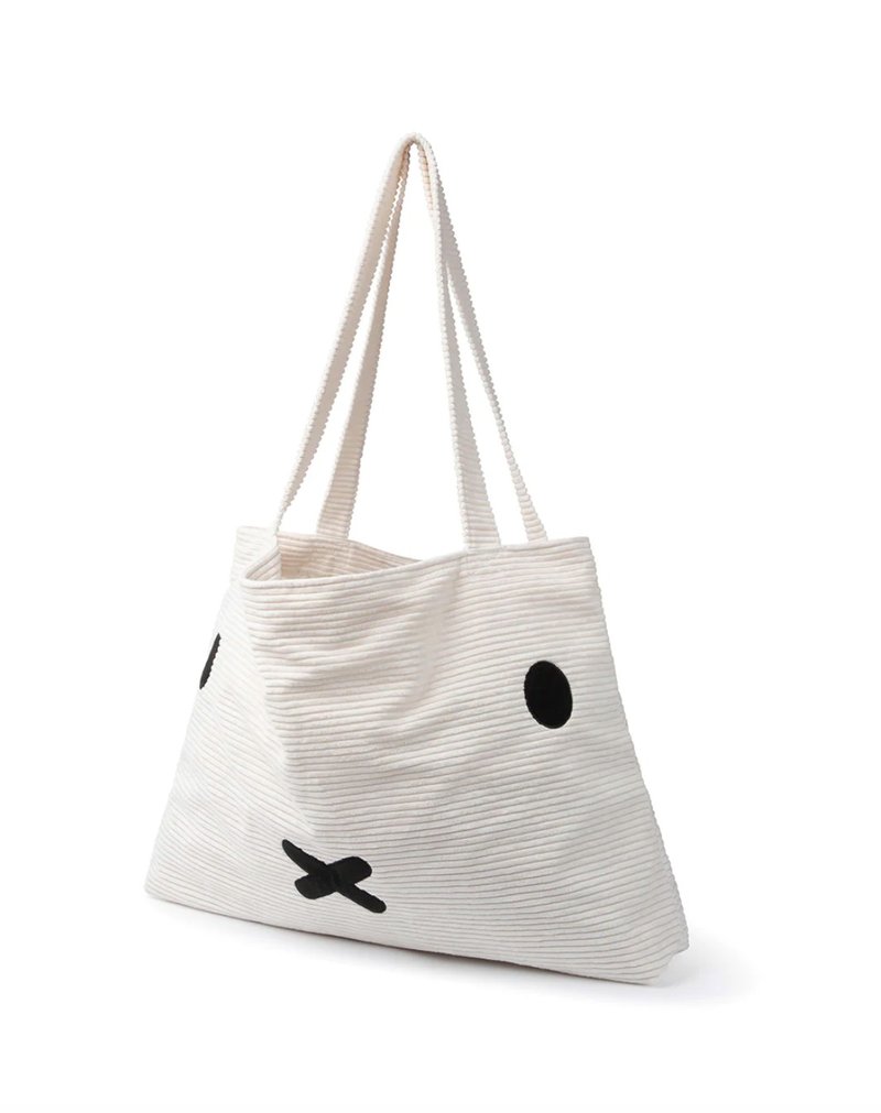 Miffy 米飛兒燈芯絨奶油色環保購物袋 - 側背包/斜背包 - 其他材質 多色