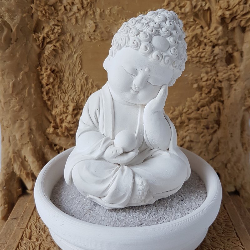 Miniature Small meditation Buddha 180701 Zen/Fairy Garden Supplies DIY Accessory - Fragrances - Other Materials White