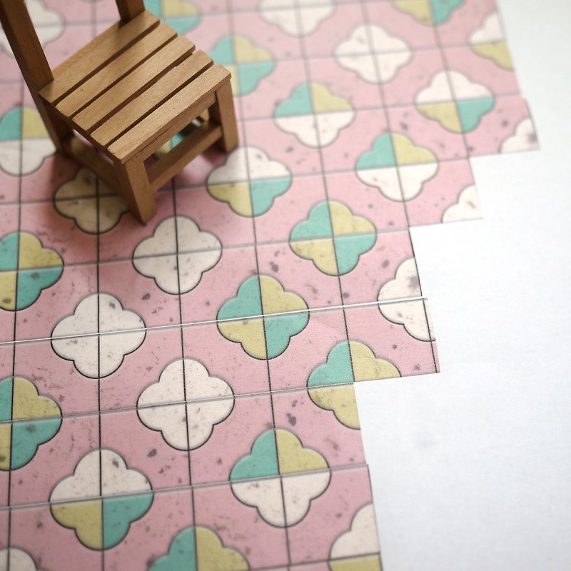 Paper tape─distressed tiles - มาสกิ้งเทป - กระดาษ 