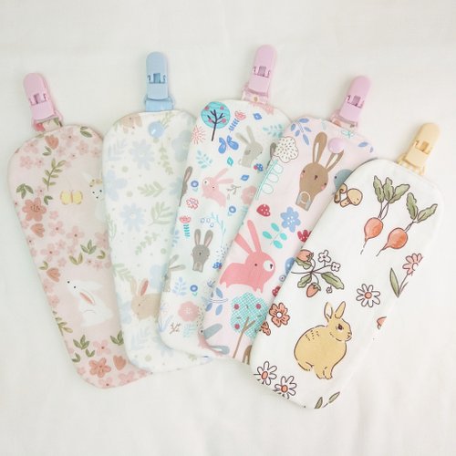 QQ rabbit 手工嬰幼兒精品 彌月禮盒 都是兔兔-5款可選。雙面純棉手帕 / 附夾手帕 (可繡名
