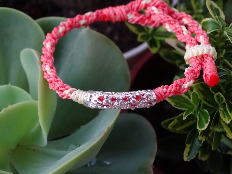 S925福氣銀管蠟線手環 - 手鍊/手環 - 純銀 