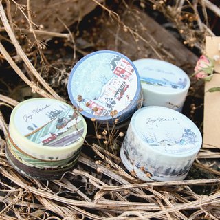 啾吉 watercolor hand-painted paper tape - [Travel Landscape Four Enter /2.5cm]