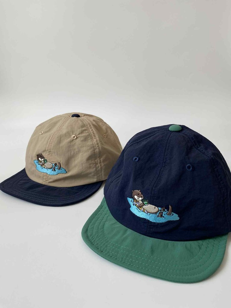 Underline Otter Floating Nylon Biggie Cap / for adult - 帽子 - 尼龍 卡其色