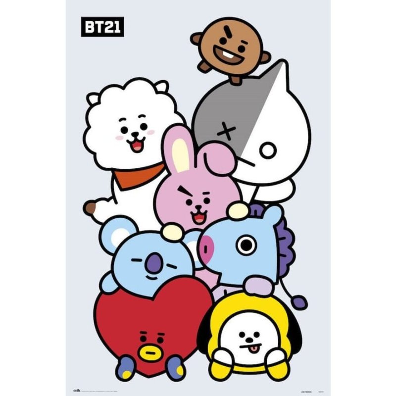 BT21 全員集合 進口海報  / BTS / KOYA / VAN - 海報/掛畫/掛布 - 紙 多色