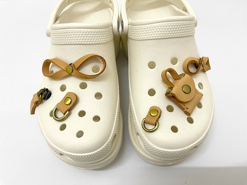 皮革手工製作 Crocs 吊飾獨特 洞洞鞋配件 洞洞鞋 DIY 3D Crocs - 女款皮鞋 - 真皮 