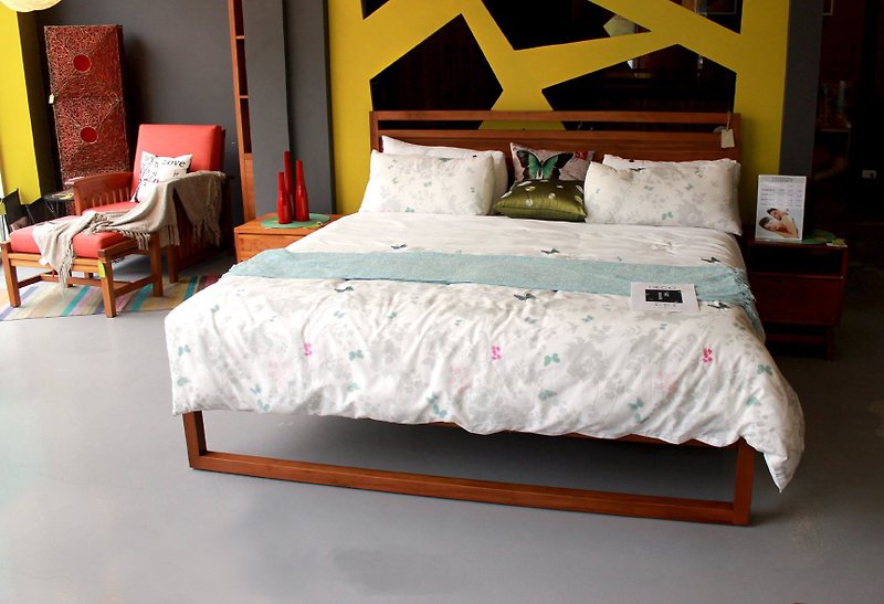 Estilo 柚木方框造型床架-Queen 6尺 - 其他家具 - 木頭 