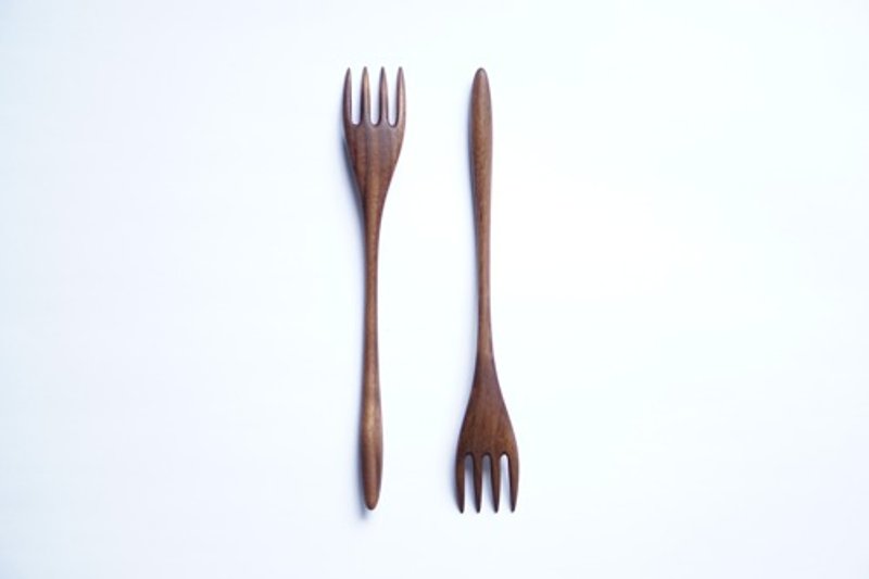 Wooden Fork, size Medium, Walnut - ช้อนส้อม - ไม้ 