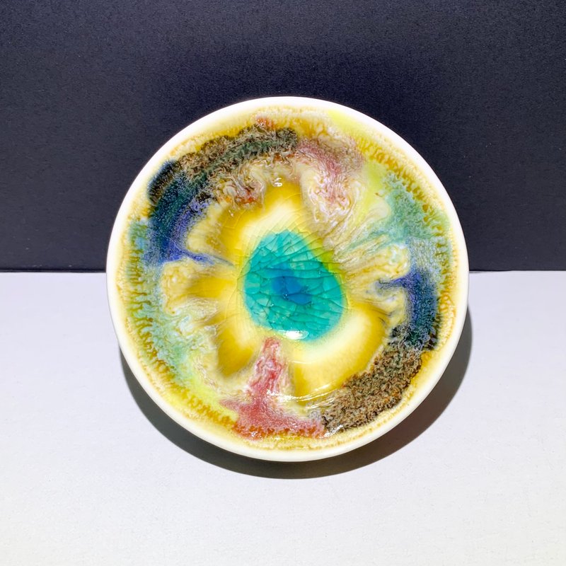 冰晶油畫山水圓杯 / 邱毓寧 / 鶯歌燒 / A48 - 茶壺/茶杯/茶具 - 瓷 黑色