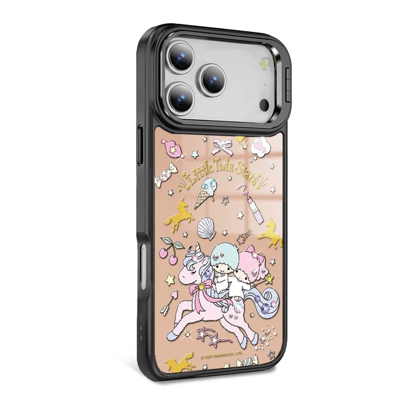 iPhone 全系列 軍規防摔合金框隱形立架鏡面鑽殼-夢遊雙子星 - 手機殼/手機套 - 其他材質 多色