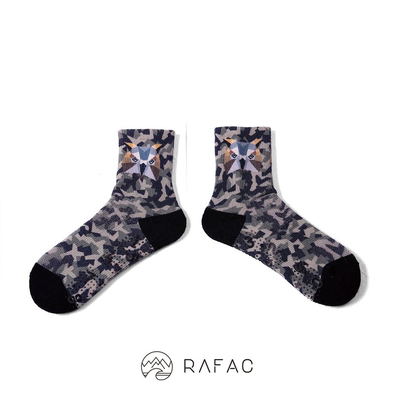 快速出貨# RAFAC時髦運動中筒童襪_叢林貓頭鷹 - 襪子 - 環保材質 綠色