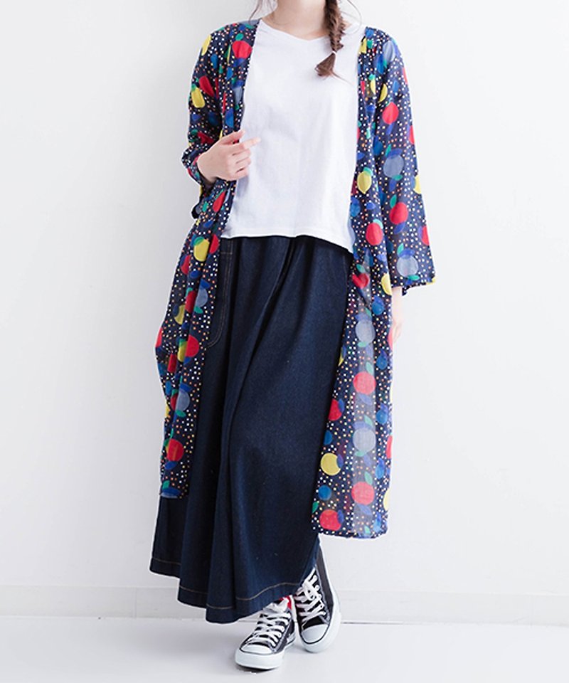 Multi dot printing cardigan - จัมพ์สูท - ผ้าฝ้าย/ผ้าลินิน 
