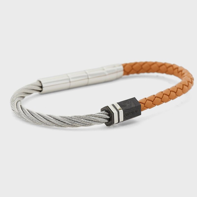 CERRUTI 1881 限量2折 經典不鏽鋼皮革手環 全新專櫃展示品 - 手鍊/手環 - 其他金屬 