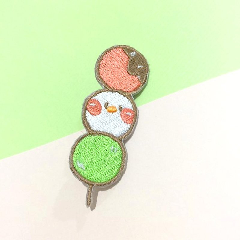 Dog clip star / original embroidery pin / three-color meatball chicken - เข็มกลัด - งานปัก 
