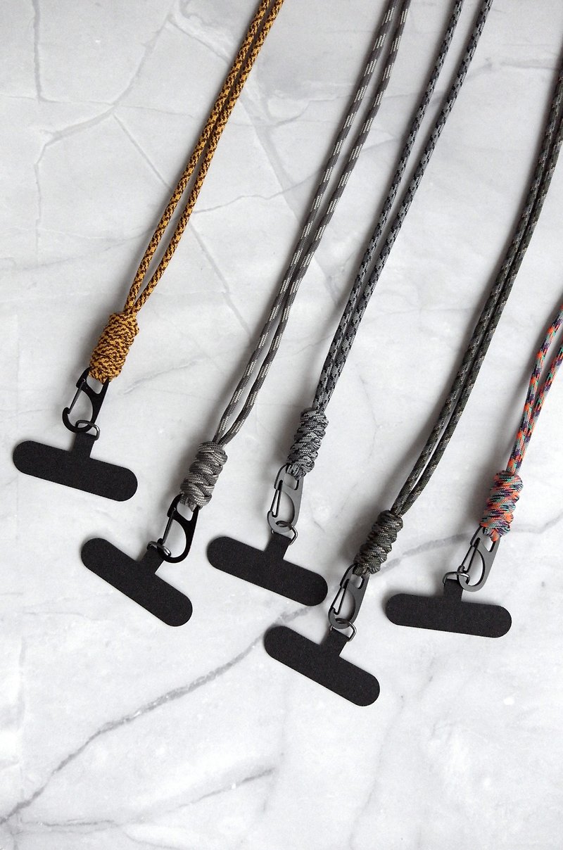 American umbrella rope hand-woven丨Mobile phone lanyard oblique back rope [24 colors] - Lanyards & Straps - Nylon Multicolor