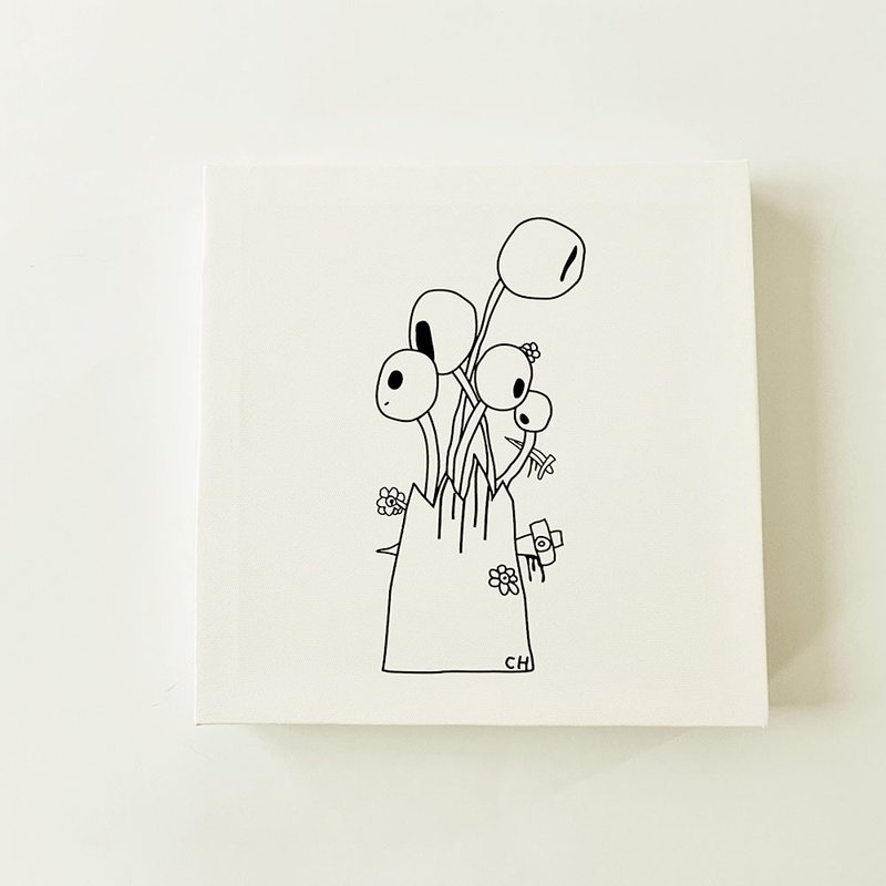 無框畫│傷心眼珠 (  童趣 怪奇 canvas print ) - 海報/掛畫/掛布 - 木頭 白色