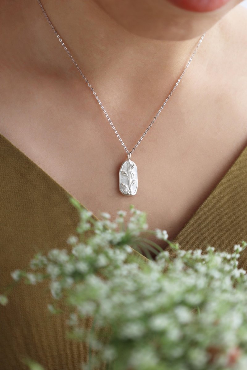 植物 馬醉木 花 項鍊 Plant Necklace - 項鍊 - 純銀 銀色