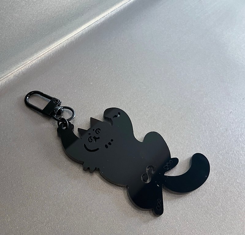 The acrylic key chain of black cat - Charms - Acrylic 
