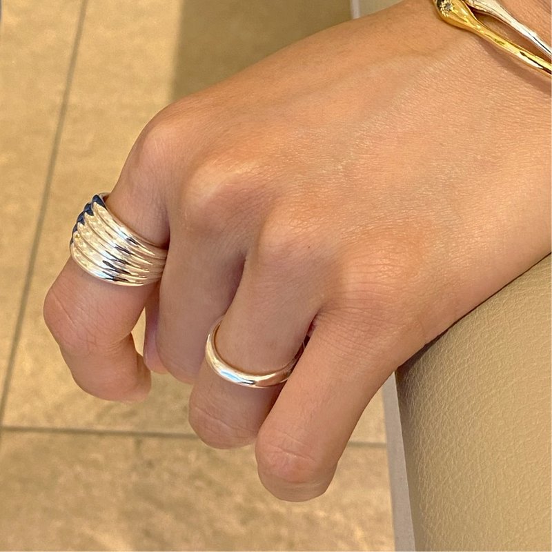 sterling silver 925 I cinco tube ring - 戒指 - 純銀 