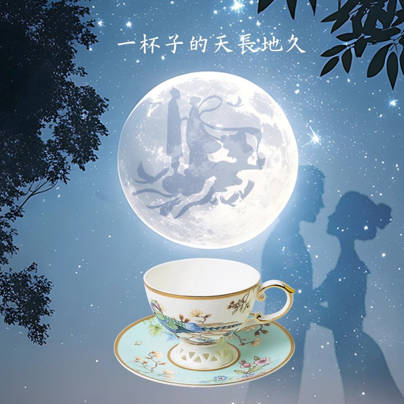 一輩子的天長地久【A&L】中式淡雅 骨瓷咖啡_午茶對杯禮盒組_多款 - 咖啡杯/馬克杯 - 瓷 多色