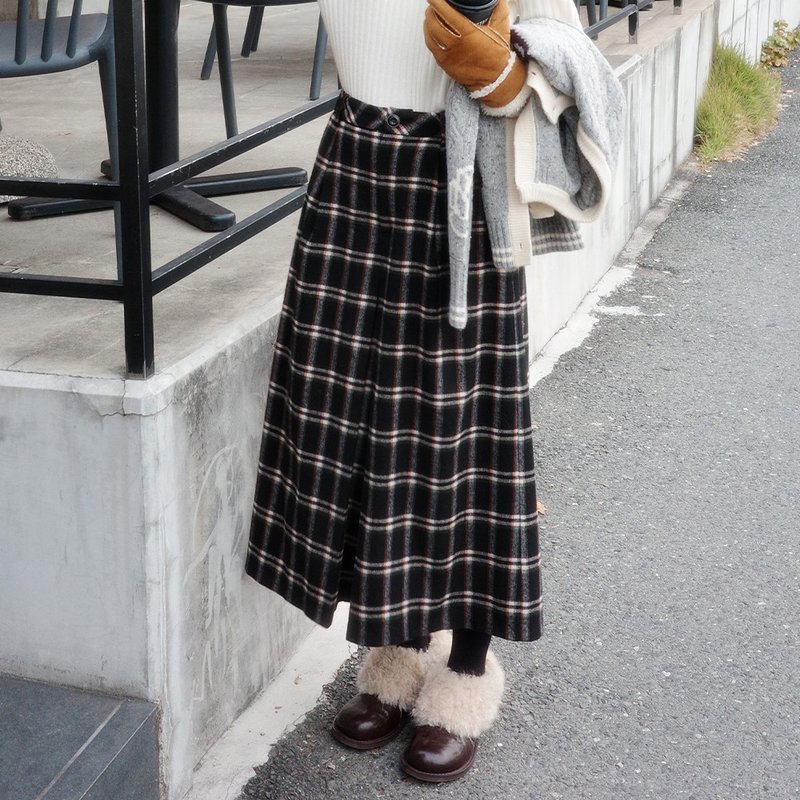 チェック柄カジュアルスカートパンツ|パンツ|冬物|Sora-1990 - パンツ レディース - ポリエステル 