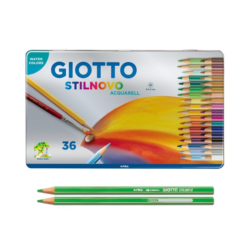 【義大利GIOTTO】STILNOVO 水溶性色鉛筆(36色)鐵盒 - 其他 - 其他材質 