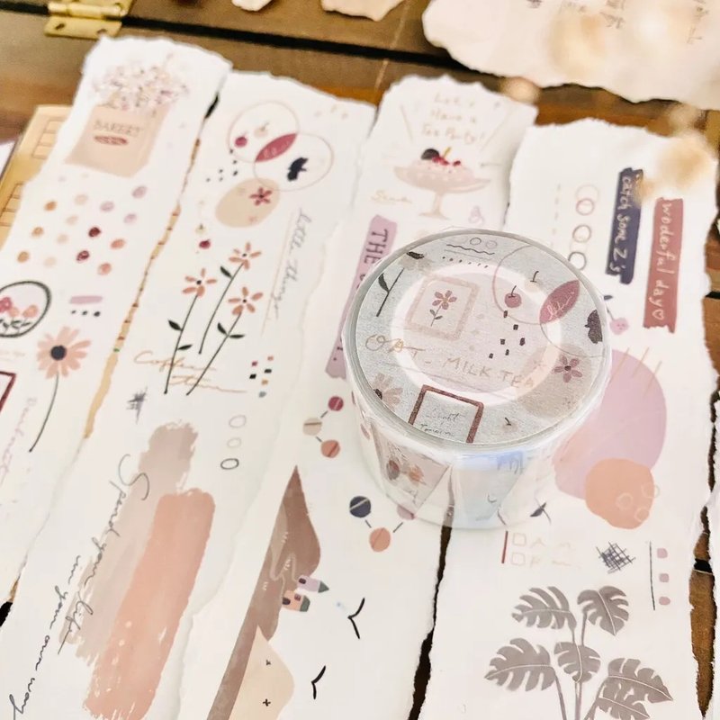 Oat Milk Tea PET tape - Washi Tape - Plastic 