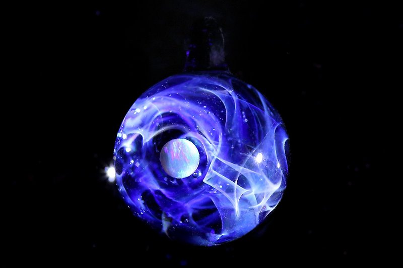 (星雲宇宙) 澳寶石宇宙玻璃球 no.822 - 頸鏈 - 玻璃 藍色