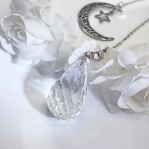OLINA DESIGN歐林娜設計 靈擺第一專業品牌 淨透級白水晶璀燦鑽石款 靈擺 項鍊 吊墜 淨化
