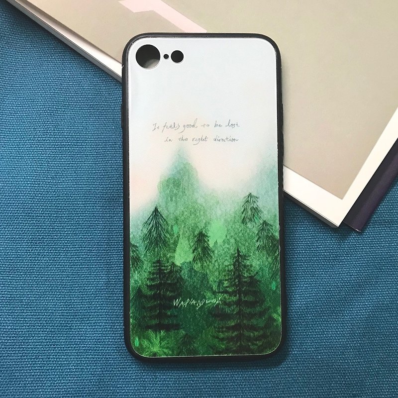 Lost Forest Glass Mirror Phone Case - เคส/ซองมือถือ - แก้ว สีเขียว