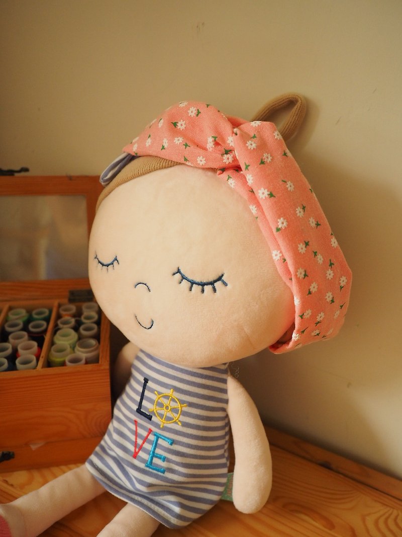 Handmade Elastic Headband for baby kid adult - เครื่องประดับผม - ผ้าฝ้าย/ผ้าลินิน สึชมพู