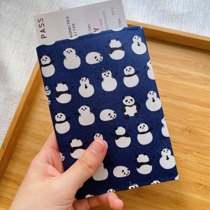 Passport Holder Passport Holder Passport Storage Snowman Panda Style - ที่เก็บพาสปอร์ต - ผ้าฝ้าย/ผ้าลินิน 