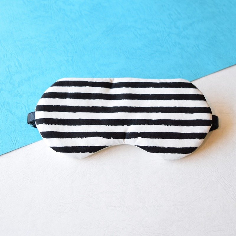 Scratched Stripe /Black/eye mask /with a free bag/ customizable/trip/sleep mask - Eye Masks - Cotton & Hemp Black