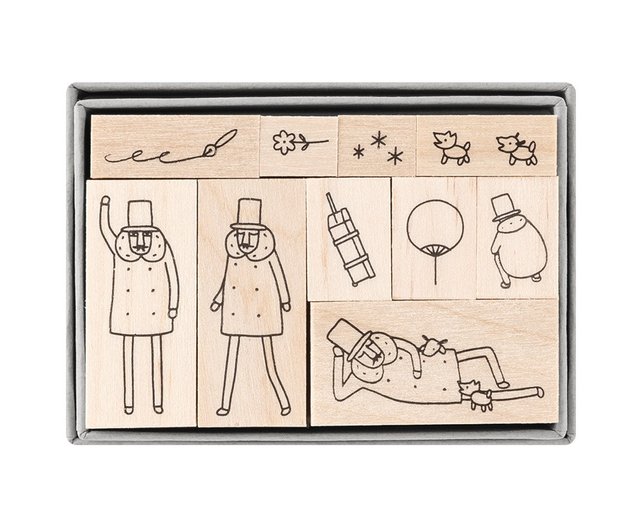 ミドリおじさん30周年記念木製スタンプセットA - ショップ