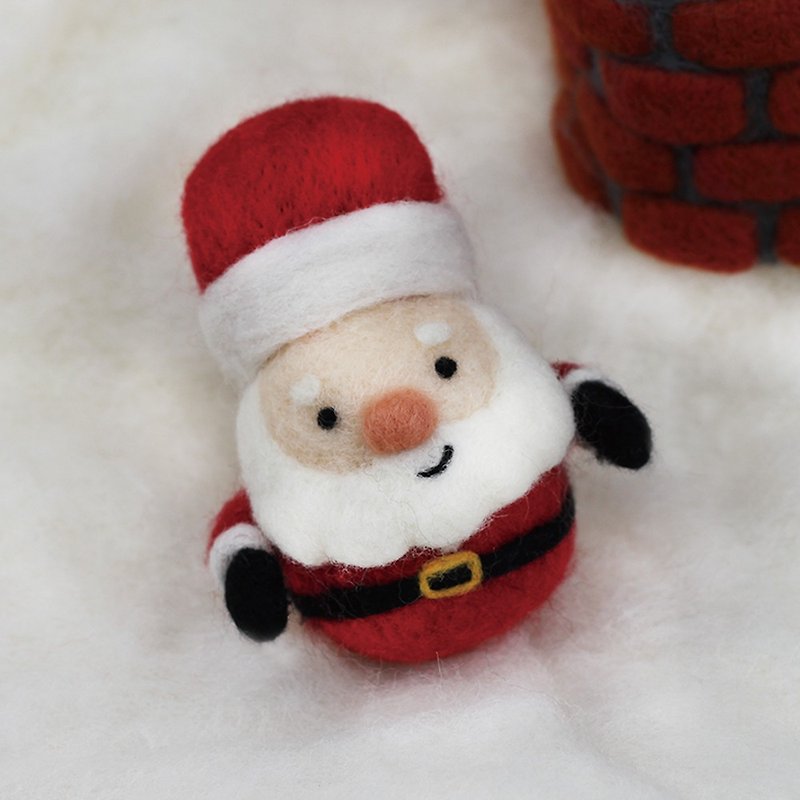 聖誕交換禮物(附影片教學)聖誕老人圓滾滾羊毛氈材料包 - 編織/羊毛氈/布藝 - 羊毛 紅色