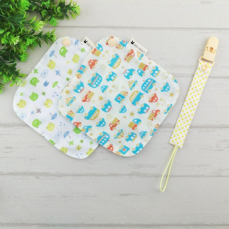 Optional cloth. 2 into Japan four-fold handkerchief + 1 pacifier chain - Baby Bottles & Pacifiers - Cotton & Hemp Yellow