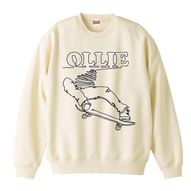 [Sweat] ollie - เสื้อยืดผู้ชาย - ผ้าฝ้าย/ผ้าลินิน ขาว