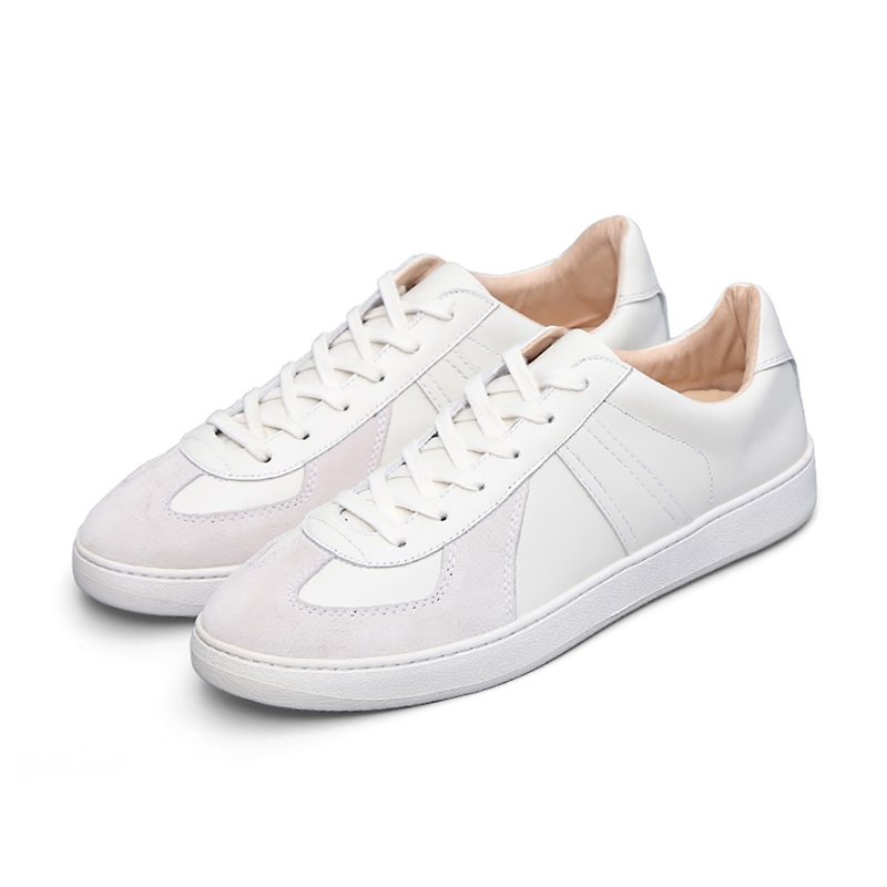 Spring and summer GT training shoes leather calfskin stitching small white shoes casual sneakers - Men's Casual Shoes - Polyester White