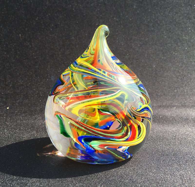 ペーパーウェイト 擬宝珠 虹色 練り込み Giboshi Rainbow Marbling paper weight擬宝珠 虹色 練り込み ペーパーウェイト - 置物 - ガラス 多色