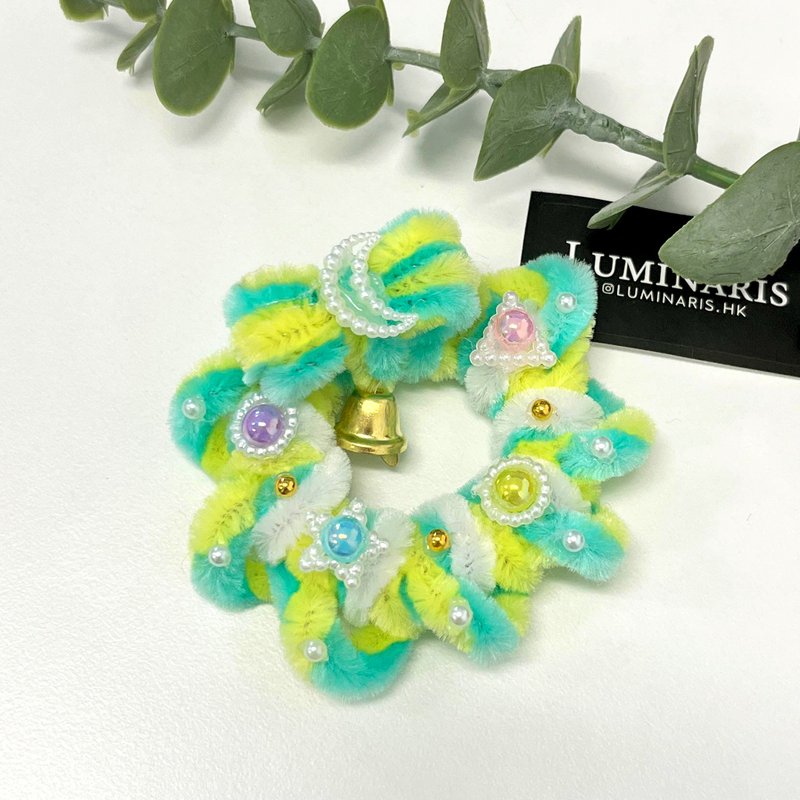 Handmade geometric color matching cute wreath brooch - เข็มกลัด - วัสดุอื่นๆ 