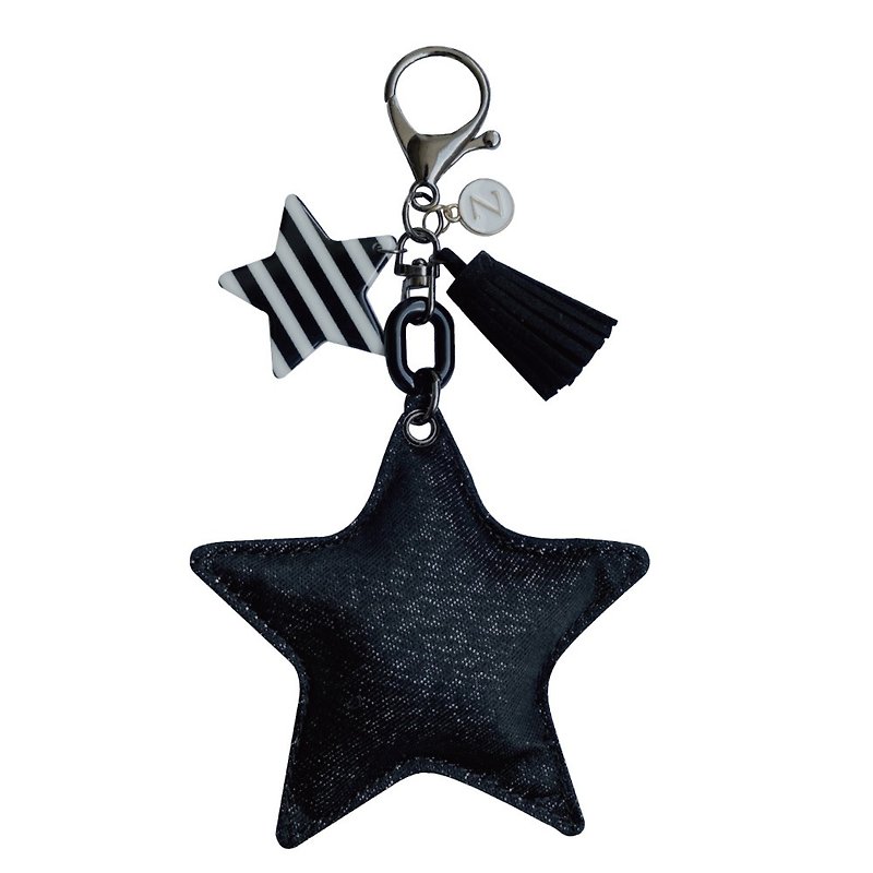 Zoila Star Wishes Charm (Sparkling Black) Bag Charm - พวงกุญแจ - ไนลอน สีดำ