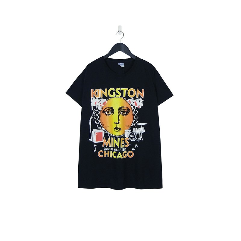 A‧PRANK :DOLLY :: Retro VINTAGE Big Blues Club T-Shirt (T805058) - Women's T-Shirts - Cotton & Hemp Black