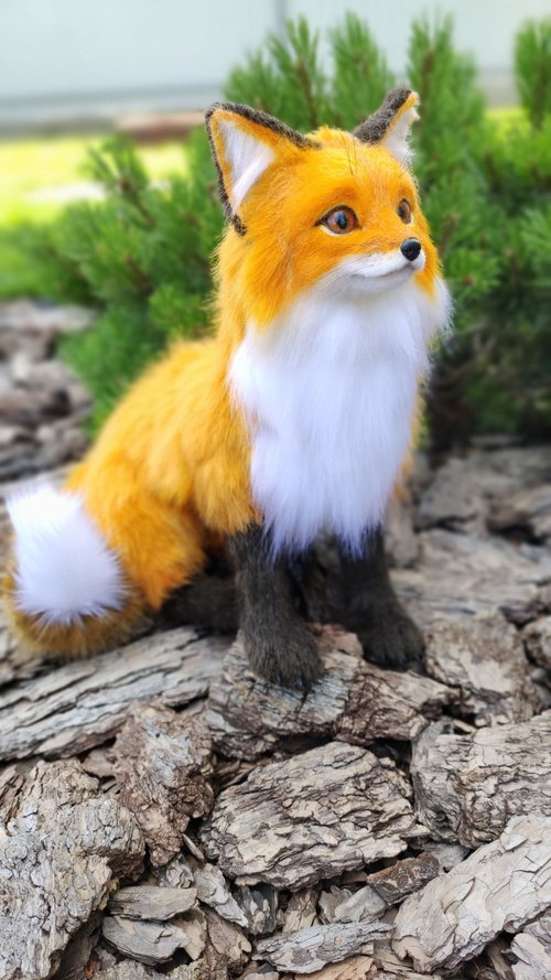 Realistic plush toy Red Fox - Shop MoonFoxToys Stuffed Dolls & Figurines -  Pinkoi