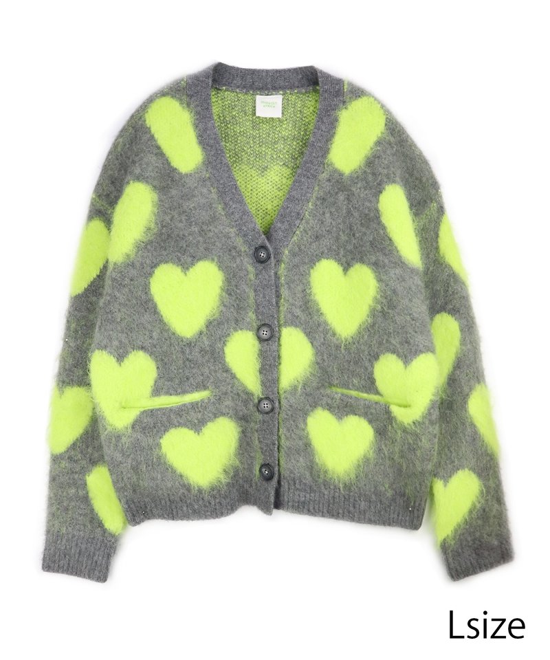 LOVEBOMB BRUSHED KINT CARDIGAN - สเวตเตอร์ผู้หญิง - ขนแกะ สีเหลือง